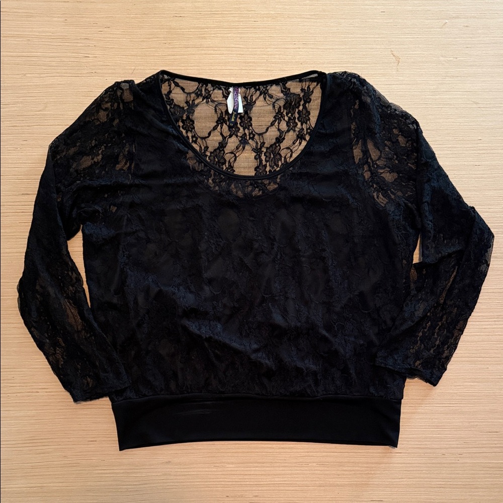 Chic Black Lace Women's Blouse